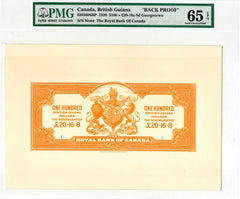 1920 $100 Royal Bank of Canada Georgetown Guiana PMG 64 Proof