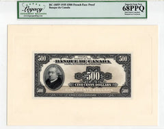 1935 $500 Banque du Canada French Face + Back Proof BC-18FP BC-18BP Legacy 68PPQ