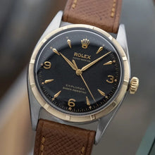 Load image into Gallery viewer, 1953 Rolex Explorer 6299 Bubble back Black Honey Comb Explorer Dial