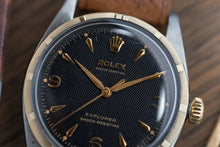 Load image into Gallery viewer, 1953 Rolex Explorer 6299 Bubble back Black Honey Comb Explorer Dial