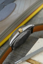 Load image into Gallery viewer, 1958 Rolex Oyster Perpetual 6567 Two Tone Gold + Stainless- Tropical Patina dial