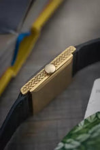 Load image into Gallery viewer, 1970 Jaeger Lecoultre Tank solid 18k yellow Gold Wristwatch Blue Dial