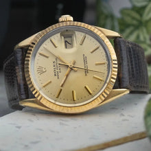 Load image into Gallery viewer, 1980 Rolex 15505 Date 18K fluted bezel - Gold Plated case - Unpolished