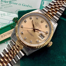 Load image into Gallery viewer, 1985 Rolex 16013 Jubilee Datejust - Box - Factory Diamond Dial - Saudi Papers