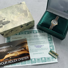 Load image into Gallery viewer, 1985 Rolex 69173 Datejust Jubilee Box Papers White dial Roman Numeral Unpolished