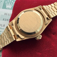 Load image into Gallery viewer, 1987 Rolex President Solid Gold 69178 Box + Papers Unpolished Stunning Blue Dial