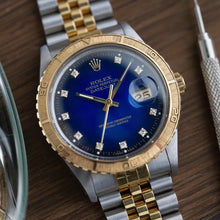 Load image into Gallery viewer, 1987 Rolex Thunderbird Datejust 16253 Jubilee Unpolished - Blue Vignette Diamond
