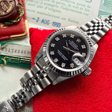 Load image into Gallery viewer, 1991 Rolex Datejust jubilee Black Diamond dial - Box Papers NOS - New Old Stock