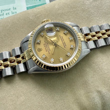 Load image into Gallery viewer, 1992 Rolex Datejust Champagne Diamond Dial 69173 - Jubilee Box + Papers