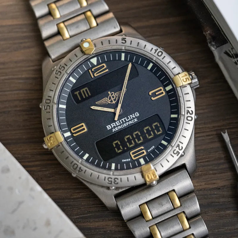 1995 Breitling 40mm Aerospace F65062 Digital + Analog - Box +