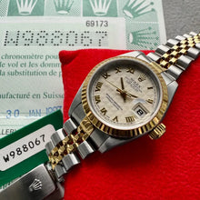 Load image into Gallery viewer, 1995 Rolex Datejust Pyramid Dial 69173 - Jubilee band + Serviced + Box + Papers