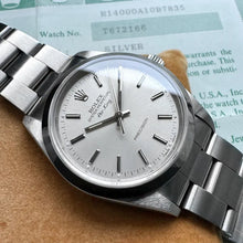 Load image into Gallery viewer, 1996 Rolex Air King Silver Dial 14000 – Box and Papers – Unpolished + Sticker!