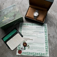 Load image into Gallery viewer, 1998 Rolex Date 15210 Silver Dial - Box Papers + Hang Tag - Engine Turned Bezel