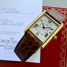 Load image into Gallery viewer, 2003 Cartier Tank Must Vermeil XL - 2413- Box Papers