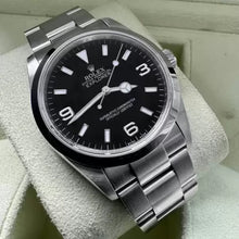 Load image into Gallery viewer, 2007 Rolex 36mm Explorer I Black Dial 114270 – Engraved Inner Bezel Box and Papers