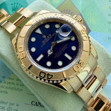 Load image into Gallery viewer, 2007 Rolex Yacht Master 18k Yellow Gold 16628 - Box + Papers Blue Dial
