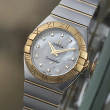 Load image into Gallery viewer, 27mm Omega 18k Gold Constellation 123.20.27.60.55.003 Mother Pearl Diamond Dial
