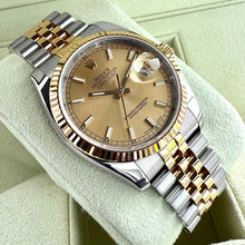 Load image into Gallery viewer, 36mm Rolex 116233 Datejust Gold Dial Jubilee Box