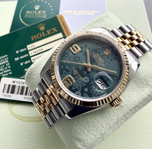 Load image into Gallery viewer, 36mm Rolex 116233 Datejust Jubilee Box Papers Green Floral -August 2027 Warranty