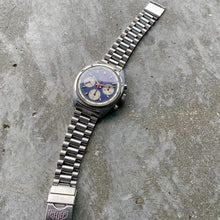 Load image into Gallery viewer, 1970s Heuer Carrera Blue Dial 73653 Chronograph Valjoux 7736