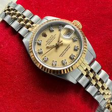 Load image into Gallery viewer, Rolex Datejust Champagne Diamond Dial 69173 Jubilee - Box Rolex Card + Service