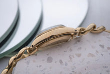 Load image into Gallery viewer, Rolex Oyster Perpetual 18k Solid Yellow Gold 6620 -on vintage curb link bracelet