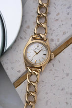 Load image into Gallery viewer, Rolex Oyster Perpetual 18k Solid Yellow Gold 6620 -on vintage curb link bracelet