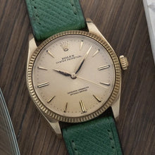 Load image into Gallery viewer, Rolex Oyster Perpetual Gold 1005 Fluted Bezel Alpha Douphine Hands