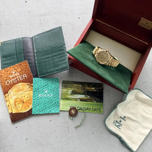Load image into Gallery viewer, Rolex President 18k yellow Gold 18238 Box Booklets Unpolished Diamond Dial Bezel