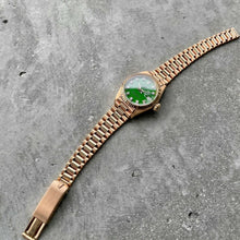 Load image into Gallery viewer, 1974 Rolex President Rose Gold 6917 New Old Stock Green Diamond Stella Dial NOS