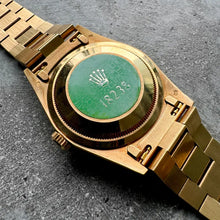 Load image into Gallery viewer, Unworn 36mm Rolex President Gold 18238 Box Papers String Diamond Dial + Stickers