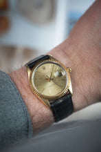 Load image into Gallery viewer, 1980 Rolex 1550 Date 18K fluted bezel - Gold Plated case - Unpolished