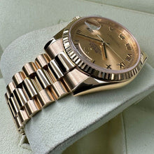 Load image into Gallery viewer, 36mm Rolex President 118238 Black inlayed Roman Number Dial – Serviced