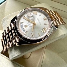 Load image into Gallery viewer, 40mm Rolex Rose Gold President 228235 Sundust Dial - Box + Papers