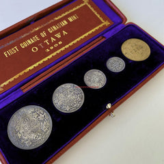 1908 Canada Original Five Coin Specimen Set – First Coins Struck in Canada