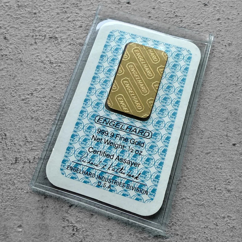 1/2 oz Vintage Engelhard Gold Bar .9999 - Sealed in Assay Card
