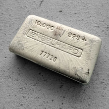 Load image into Gallery viewer, 10 oz Engelhard .999 Silver Poured bar - 5 digit serial - Nice Pour lines!
