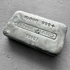 10 oz Engelhard .999 Silver Poured bar - 5 digit serial with clean surfaces