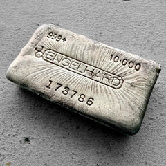 10 oz Engelhard .999 Silver Poured bar - Stunning Pour lines!