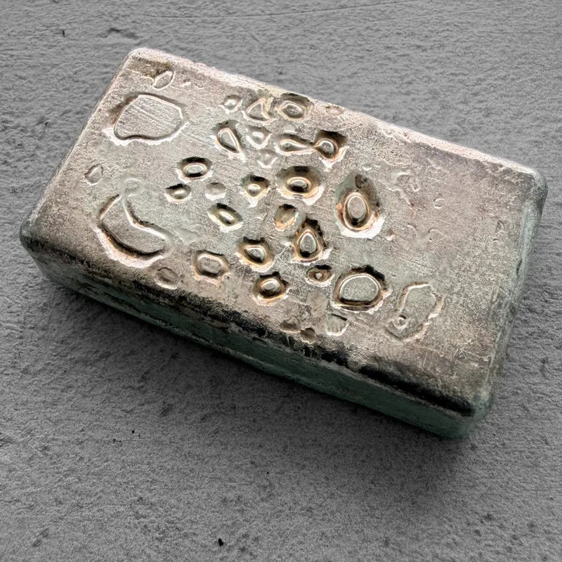 10 oz Engelhard .999 Silver Poured bar - Stunning Pour lines!