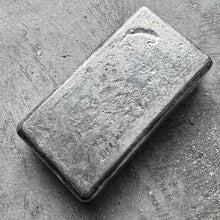 Load image into Gallery viewer, 10 oz Johnson Matthey .999 Silver Poured bar - Large Logo
