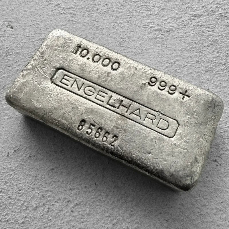 10 oz Engelhard .999 Silver Poured bar - 5 digit serial