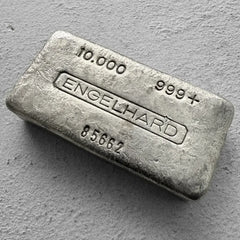 10 oz Engelhard .999 Silver Poured bar - 5 digit serial