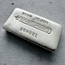 Load image into Gallery viewer, 10 oz Engelhard .999 Silver Poured bar - Bold strike and clean surfaces
