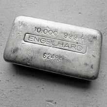 Load image into Gallery viewer, 10 oz Engelhard .999 Silver Poured bar - 5 digit serial number
