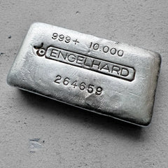 10 oz Engelhard .999 Silver Poured bar - Begins 264