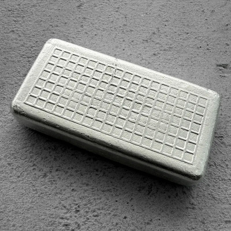 10 oz Engelhard .999 Silver Poured bar - Grid Back