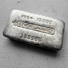 Load image into Gallery viewer, 10 oz Engelhard .999 Silver Poured bar Neat Serial 133555
