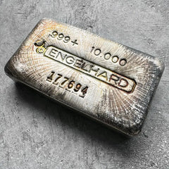 10 oz Engelhard .999 Silver Poured bar - Stunning Pour lines and Toning!