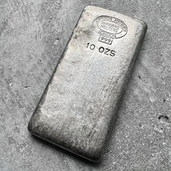 10 oz Johnson Matthey London .999 Silver Poured bar